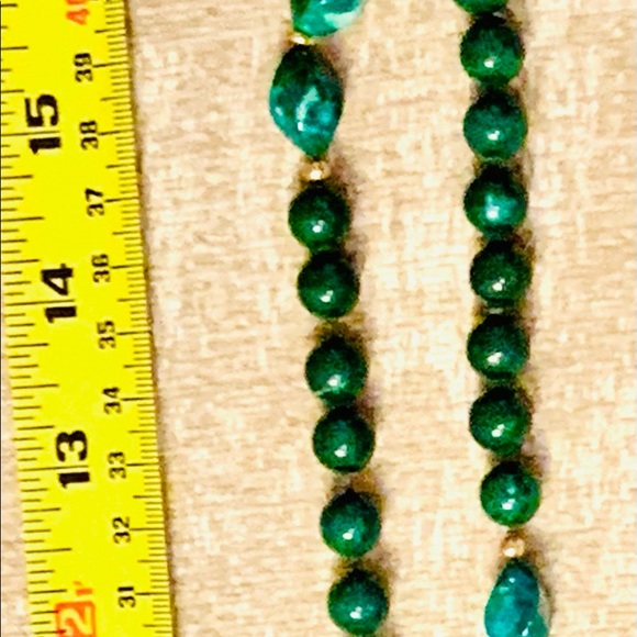 Genuine Malachite Necklace with Gold Spacers - Picture 8 of 9
